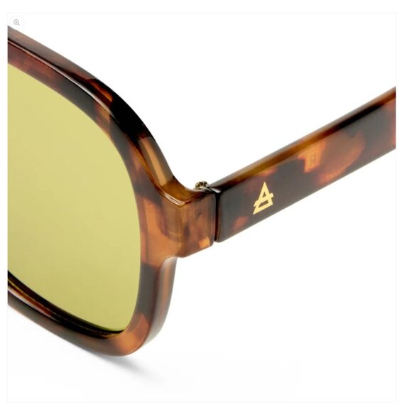 AIRE Whirlpool Dark Tort Aviator Sunglasses Khaki Lens Unisex NWOT main image 7